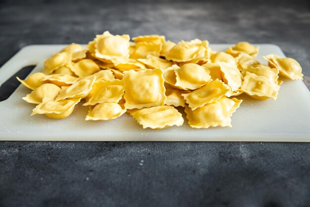 pasta ravioli dish fresh meal food snack on the table copy space food background rustic top view