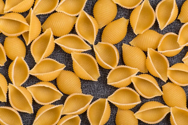 Pasta raw closeup.