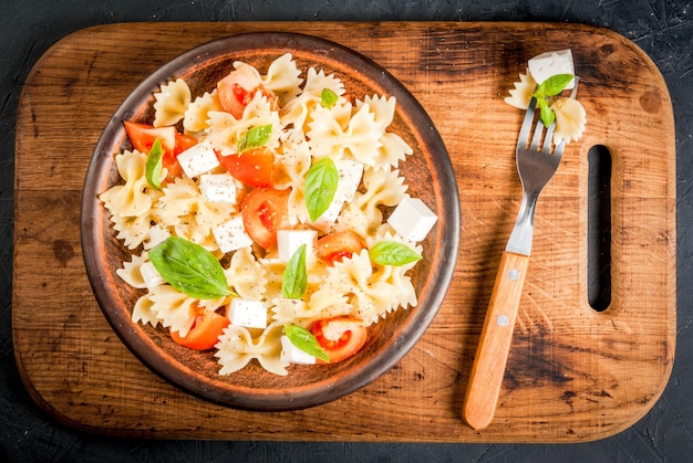 Pasta salad on plate