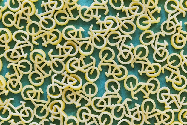 Photo pasta in the shape of a bicycle