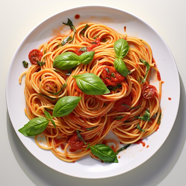 Pasta spaghetti bolognese with minced beef sauce tomatoes parmesan cheese and fresh basil