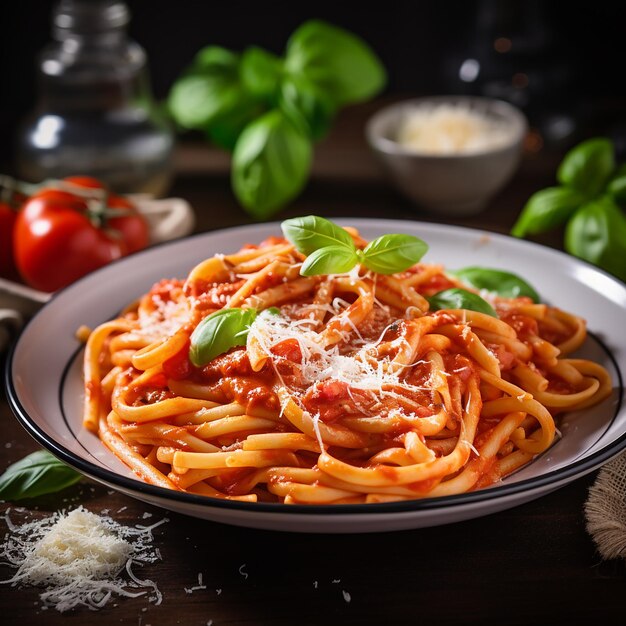 Premium AI Image Pasta Spaghetti Bolognese With Minced Beef Sauce premium-ai-image-pasta-spaghetti-bolognese-with-minced-beef-sauce