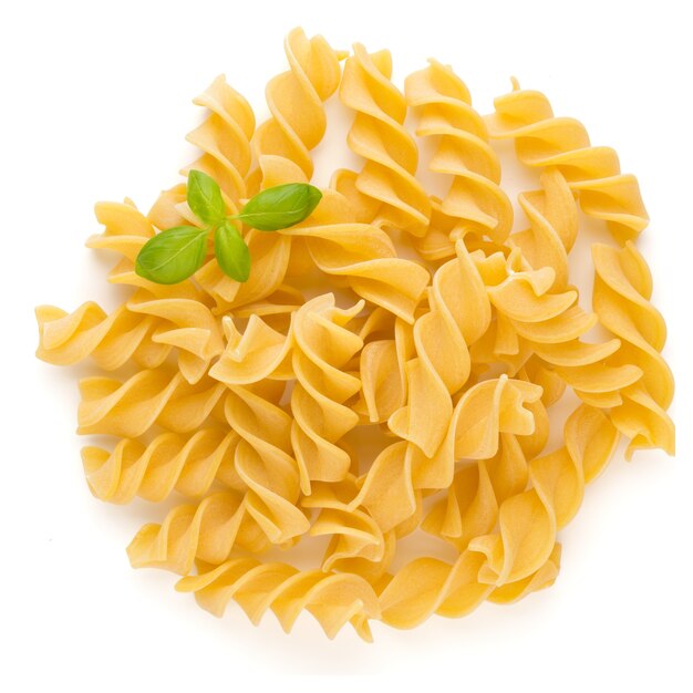 Pasta spiral isolated on the white