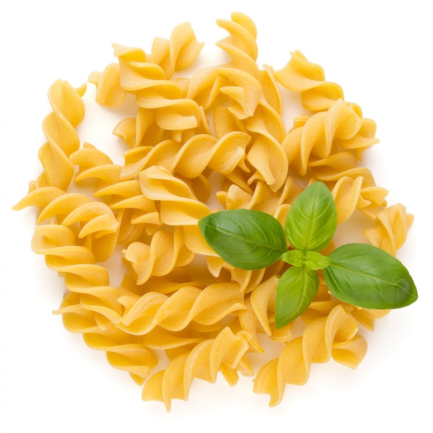 Pasta spiral isolated on the white.