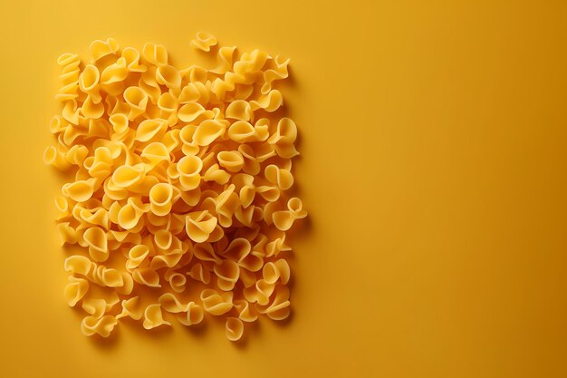 Pasta top view isolated and copy space