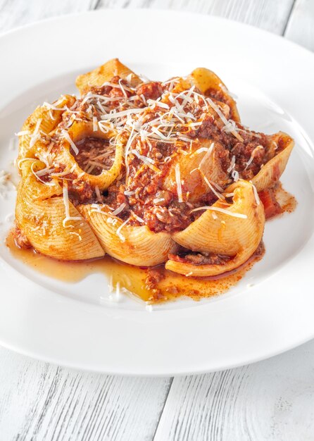 Photo pasta with bolognese sauce