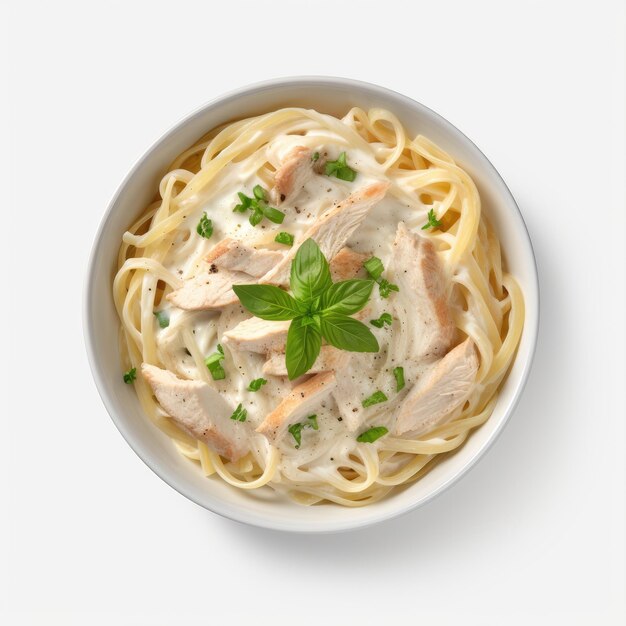 Photo pasta with chicken and cheese