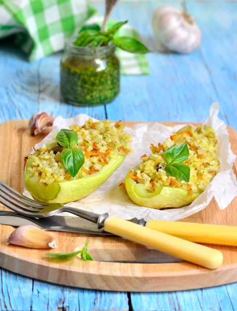 pasta with pesto sauce and parmesan