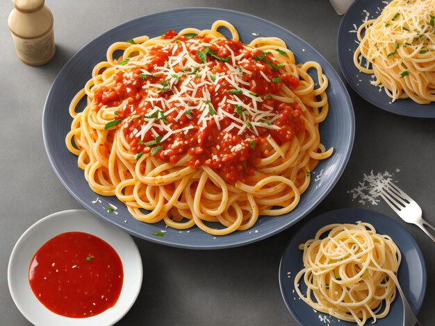 Pasta with yummy sauce ai generated