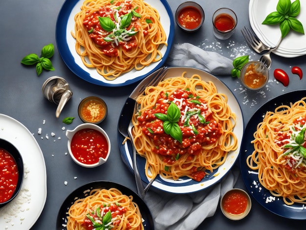 Pasta with yummy sauce ai generated