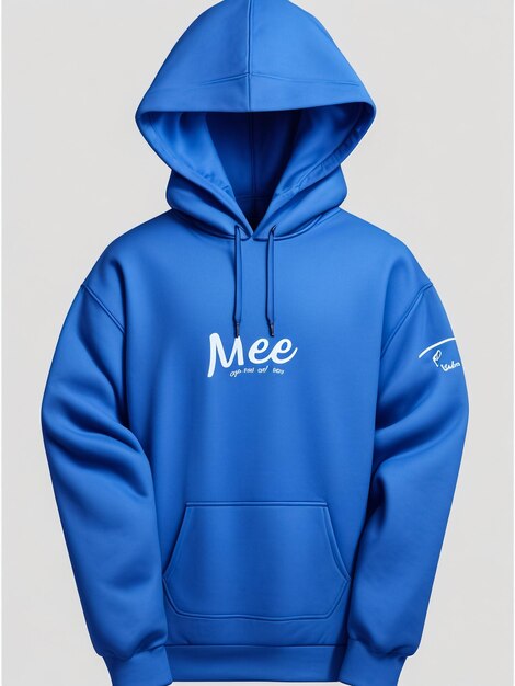 Photo paste your brand logo into this popular hoodie mockup in dazzling blue color and everything will look more real