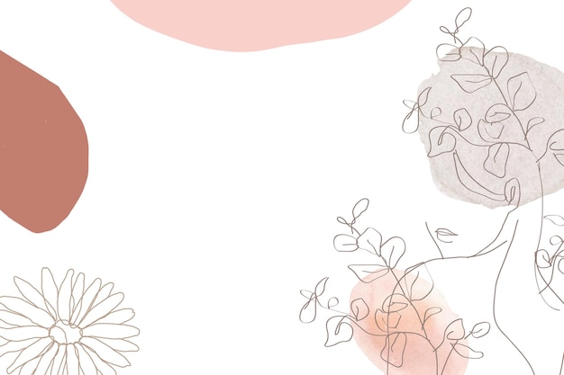 pastel abstract woman png background transparent woman and flower line art aesthetics