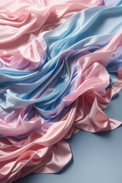 Pastel Airborne Serenade The Graceful Dance of BluePink Silk