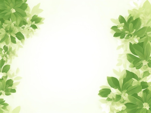 Pastel Background With Green Leaves ai generated