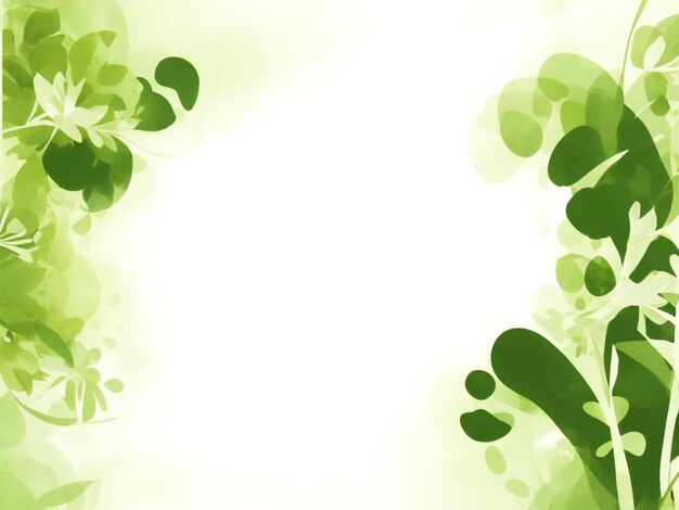 Pastel Background With Green Leaves ai generated