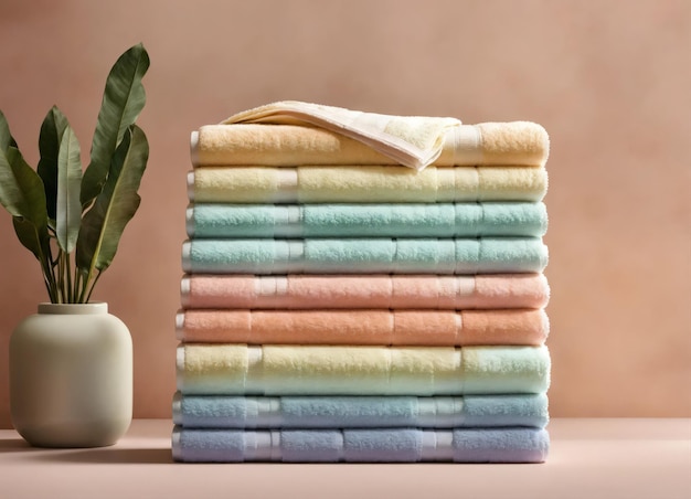 Pastel bath towels