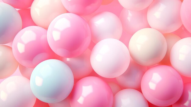 Pastel beautiful advertising delicate background Bubbles and balls AI generation