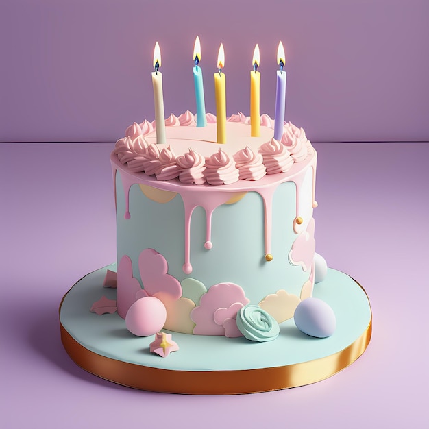 pastel birthday cake