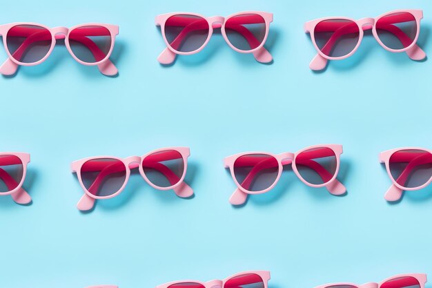 Pastel Bliss Embracing the Minimal Summer Vibe with Pink Sunglasses Pattern