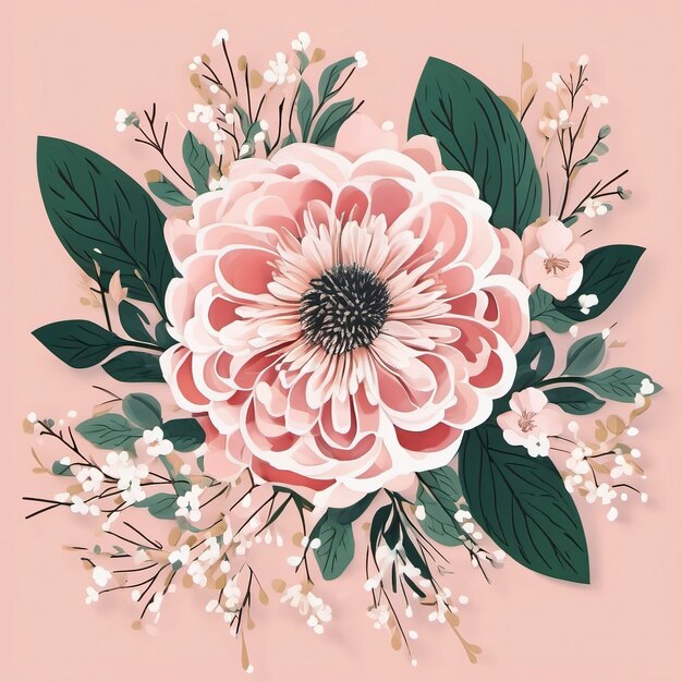 pastel bloemen plat eenvoudige vectorillustratie