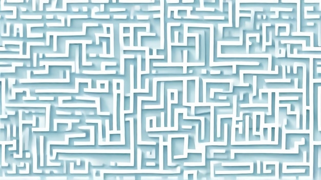 Pastel Blue Abstract Maze Intricate Design in Serene Hues