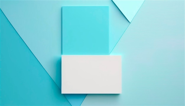 Photo pastel blue empty paper texture background template banner for advertising rectangular geometric shapes copy space space for text ai generated