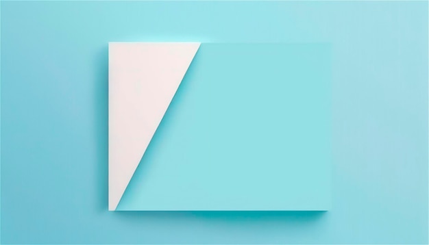 Pastel blue empty paper texture background template banner for advertising Rectangular geometric shapes Copy space space for text AI generated