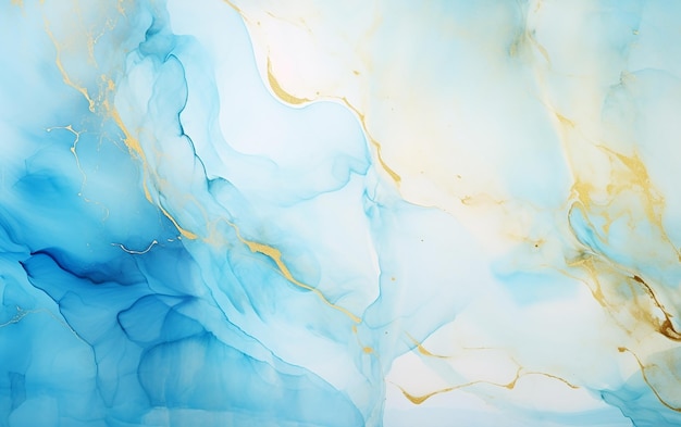 Pastel Blue Hand Painted Alcohol Ink Background