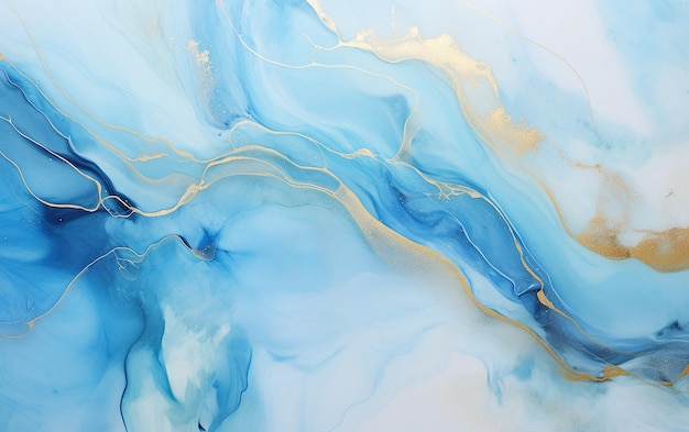 Pastel Blue Hand Painted Alcohol Ink Background