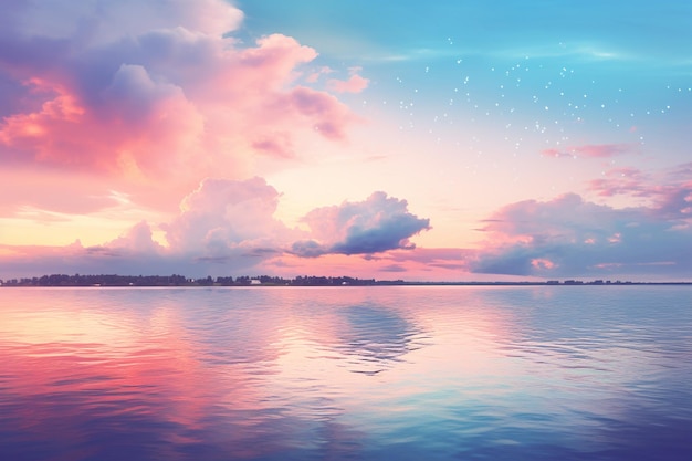 Pastel blue and pink sky beautiful romantic background dreamy background