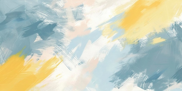 Pastel Blue and Yellow Paint Brushstroke Textured Background