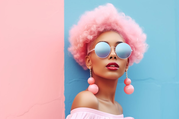 Фото pastel bubblegum beauty, сочетающая в себе эстетику кичкора и смелую палитру, созданную с помощью generative