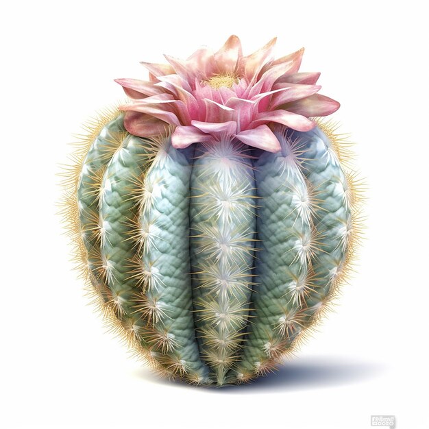 Pastel Cactus in 3D Isolation