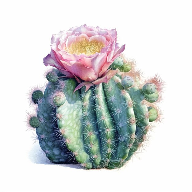 Pastel Cactus in 3D Isolation