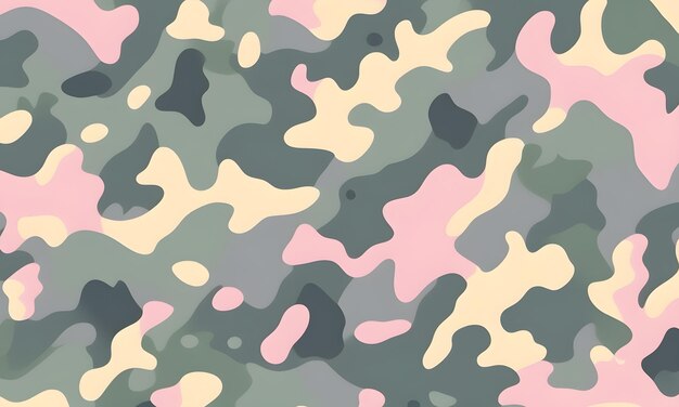 Pastel Camouflage Pattern Military Colors Vector Style Camo Background Graphic Army Wall Art Design