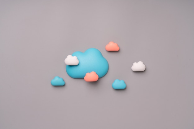 Pastel Cloud-technologie op kleurrijke en creatieve achtergrond voor globaal bedrijfsconcept