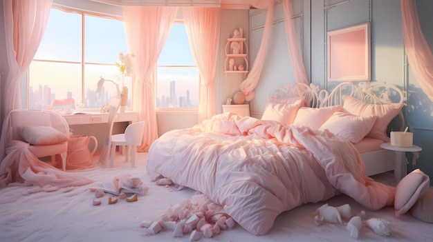 Photo pastel color bedroom