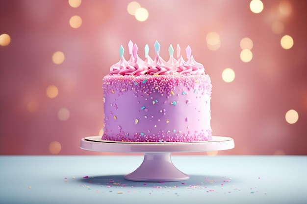 Pastel color birthday cake