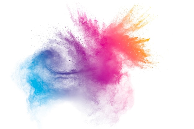 Pastel color dust particle splashing