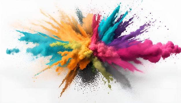pastel color dust particles splash colorful in white background.