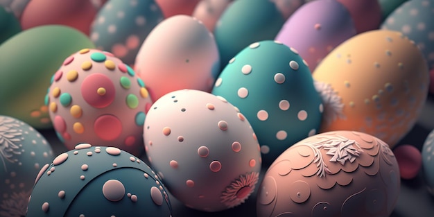 pastel color easter eggs