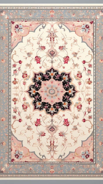 pastel color flower prayer mat rug carpet ai