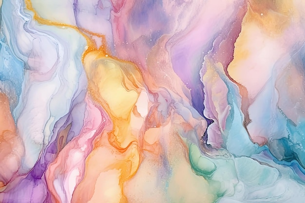 Pastel color ink abstract fluid art background