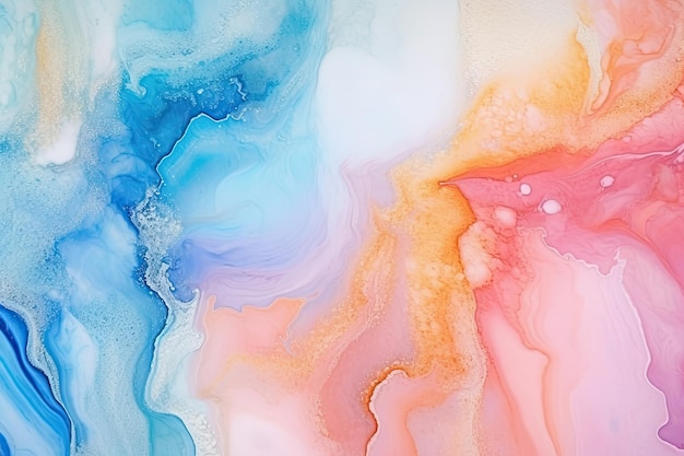 Pastel color ink abstract fluid art background