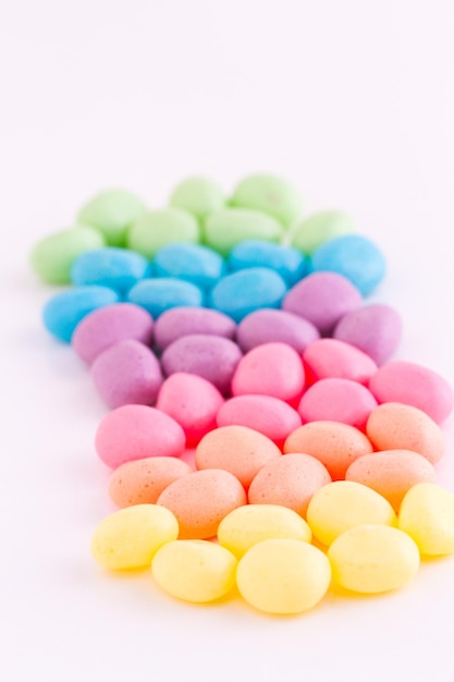 Pastel color jelly beans for Easter.