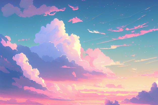 Pastel color of sky background Generative AI