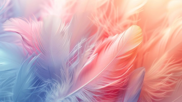 Pastel Color Soft Feather Abstract Background Dreamy Palette of Serene Hues for Sophisticated Desig