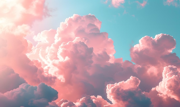 Pastel colored clouds and sky