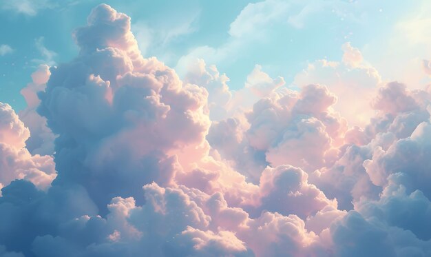 Pastel colored clouds and sky