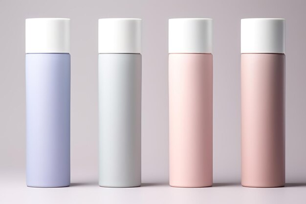 Pastel colored cosmetic tube with a natural minimalistic